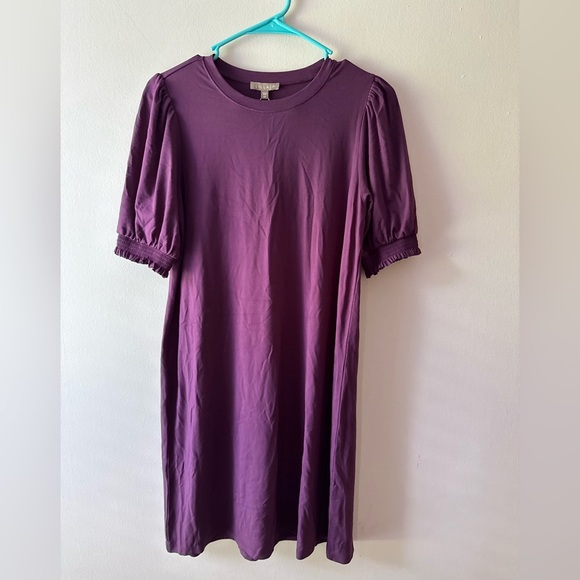 Lilla P Purple Sheath Dress with Puff Sleeve size XS NWT classic - Picture 1 of 4